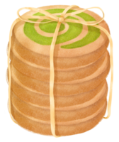 aquarel matcha koekjes illustratie png