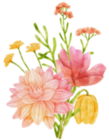 aquarelle de bouquet de fleurs pour mariage png