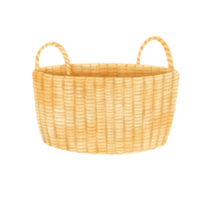 Watercolor wicker basket illustration png