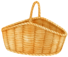 Watercolor wicker basket illustration png