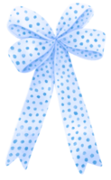 Blue with Polka dot gift ribbon bow illustrations hand painted watercolor styles png