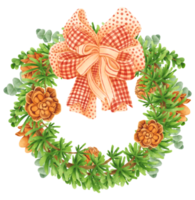 Greenery wreath watercolor illustration styles png