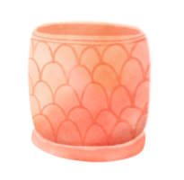 Pink Flower Pot in Watercolor png