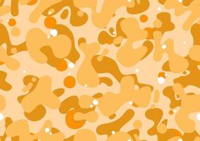 Cartoon camo design in gold and orange colors, fashion texture, streetwear graphics. Yellow camouflage seamless pattern, editable eps vector. vector