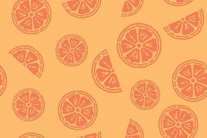 Seamless bright orange pattern with Fresh oranges and tangerines Slices. For menu and cafes, fabric, drawing labels, tshirt prints, restaurants, fruit background. vector