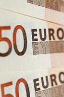 European cash, close up photo