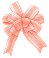 Pink gift ribbon bow illustrations hand painted watercolor styles png