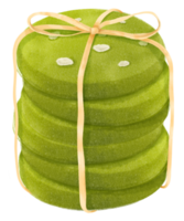 illustrazione dei biscotti matcha dell'acquerello png