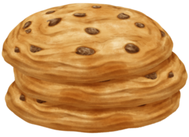 Watercolor chocolate chip cookies illustration png