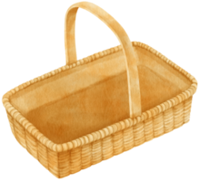 Watercolor wicker basket illustration png