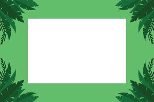 Green Leaves Rectangle frame vector