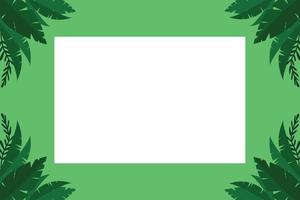 Green Leaves Rectangle frame vector