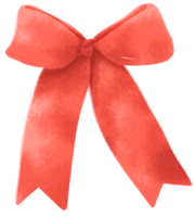 Red gift ribbon bow illustrations hand painted watercolor styles png