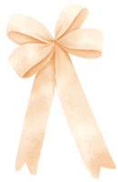 Beige gift ribbon bow illustrations hand painted watercolor styles png