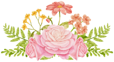 aquarelle de bouquet de fleurs pour mariage png