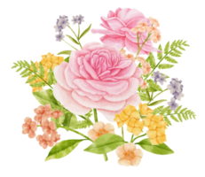 aquarelle de bouquet de fleurs pour mariage png