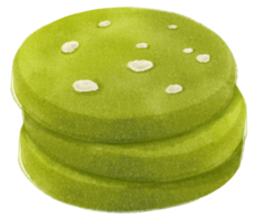 illustration de biscuits matcha aquarelle png