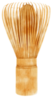 illustration aquarelle de fouet matcha en bambou png