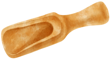 Wooden Scoop Watercolor illustration png