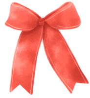 illustrations de noeud de ruban cadeau rouge styles aquarelle peints à la main png