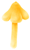 gul svamp handmålad akvarell illustration png