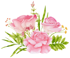 acquerello di bouquet di fiori per il matrimonio png
