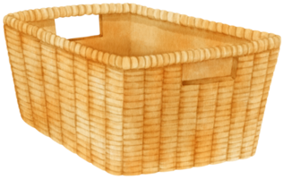 Watercolor wicker basket illustration png