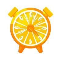 Orange clock, game icon for animation and UI. Alarm clock icon vector