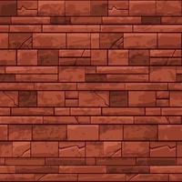 pared de piedra de ladrillo de patrones sin fisuras, papel tapiz de textura antigua roja para juego de interfaz de usuario vector