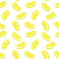 patrón sin costuras de limón, textura con rodajas de fruta fresca para papel tapiz. vector