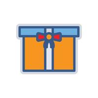 Gift box icon with ribbon. Icon related to wedding. colored icon style. suitable for sticker. Simple design editable vector
