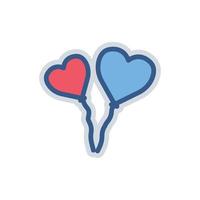 heart balloon icon. Icon related to party. colored icon style. suitable for sticker. Simple design editable vector