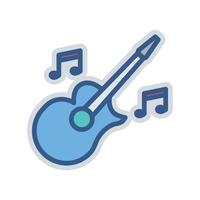 icono de guitarra con tono. icono relacionado con la fiesta. estilo de icono de color. adecuado para pegatina. diseño simple editable vector