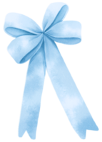 Blue gift ribbon bow illustrations hand painted watercolor styles png