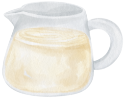 jarra con ilustración acuarela de leche png