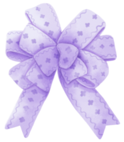 illustrations de noeud de ruban cadeau violet styles aquarelle peints à la main png
