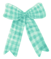 Spring green with Checkered gift ribbon bow illustrations hand painted watercolor styles png