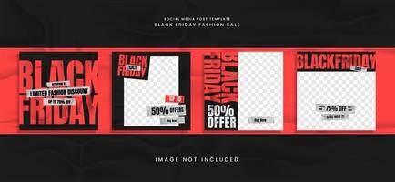 Black friday sale social media template for fashion sale, t-shirt, etc vector