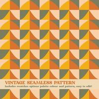 vintage seamless pattern design with swatches options color palette and pattern vector