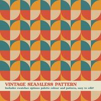 vintage seamless pattern design with swatches options color palette and pattern vector