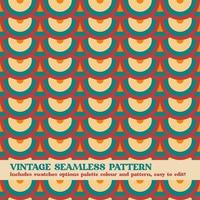 vintage seamless pattern design with swatches options color palette and pattern vector