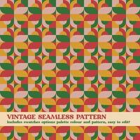 vintage seamless pattern design with swatches options color palette and pattern vector