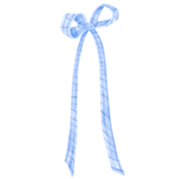 Blue gift ribbon bow illustrations hand painted watercolor styles png