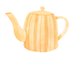 Teapot watercolor illustration png