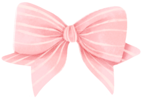 Pink gift ribbon bow illustrations hand painted watercolor styles png