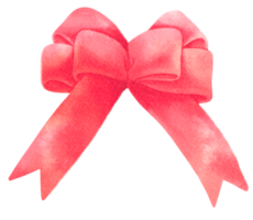 Pink gift ribbon bow illustrations hand painted watercolor styles png