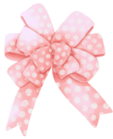 Pink with Polka dot gift ribbon bow illustrations hand painted watercolor styles png