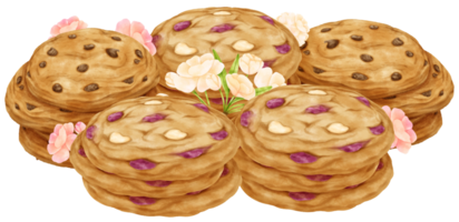 Watercolor cookies illustration png