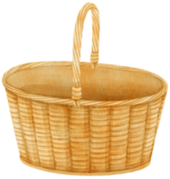 Watercolor wicker basket illustration png