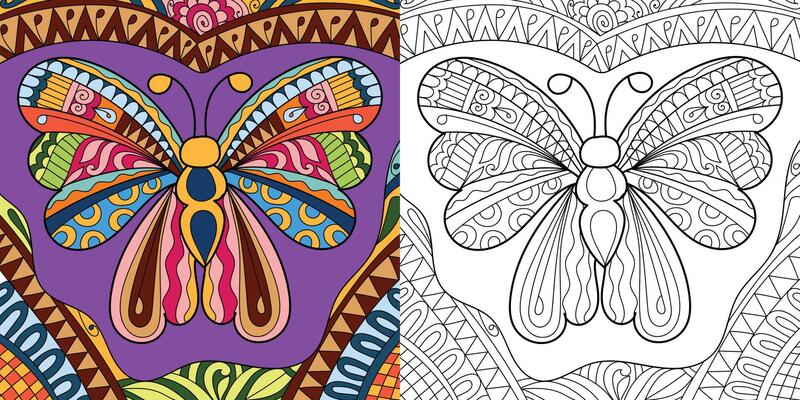 Butterfly Coloring Page Vector Art, Icons, and Graphics for Free Download